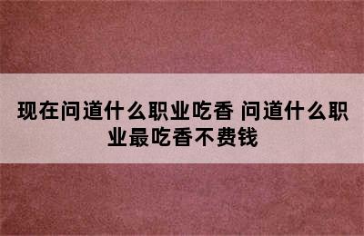 现在问道什么职业吃香 问道什么职业最吃香不费钱